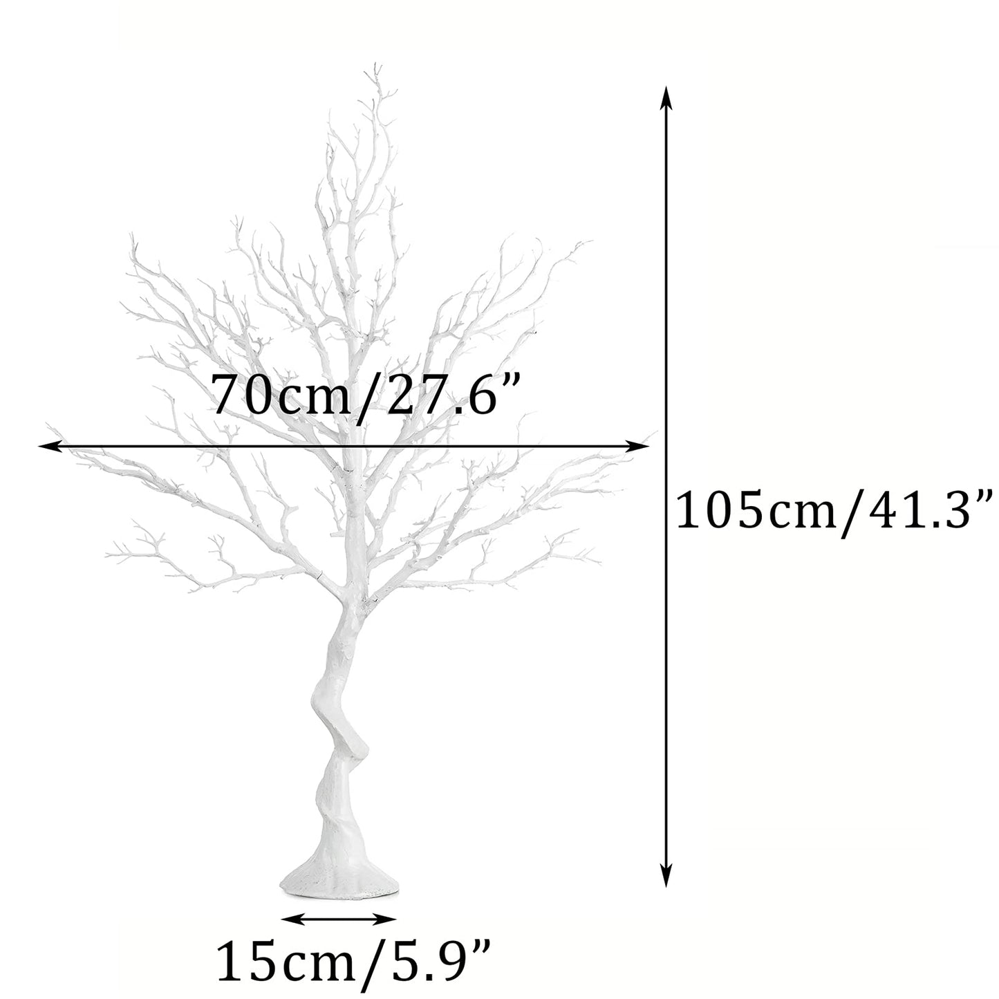 Sziqiqi Ornament Display Tree White Artificial Trees 3.4FT Tall Fake Decorative Manzanita Tree for Table Centerpiece Wedding Party Birthday Garden Christmas Decorations