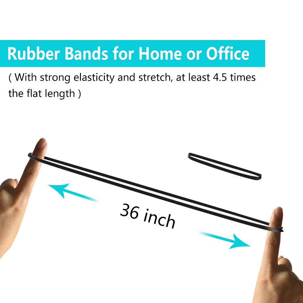 Coopay 180 Pieces Large Rubber Bands Bulk, 8 Inches Heavy Duty Strong Elastic Bands for Office Supply School Home, Securing Trash Can Garbage Cans, File Folders (Black)