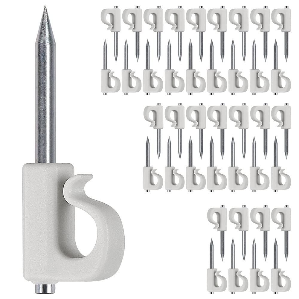 SELEWARE Q-Hanger Hooks for Outdoor String Lights, Home Christmas Lights Hanger Hooks for Easy Release, Heavy Duty 40 LB Capacity (White 40Pcs)