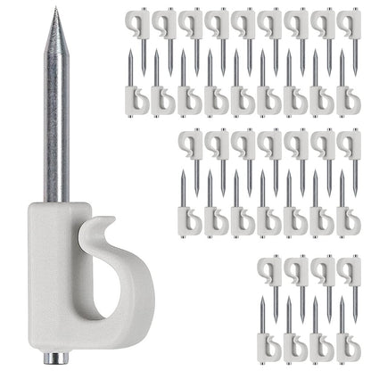 SELEWARE Q-Hanger Hooks for Outdoor String Lights, Home Christmas Lights Hanger Hooks for Easy Release, Heavy Duty 40 LB Capacity (White 40Pcs)