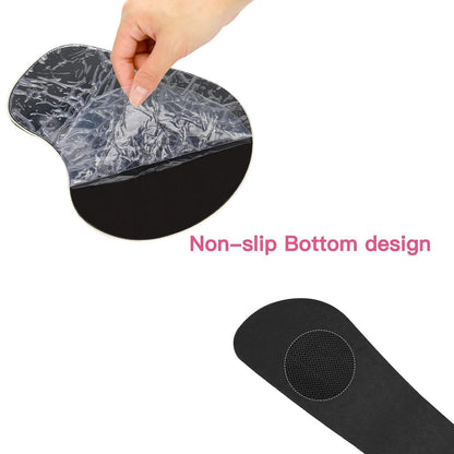 MOSISO Wrist Rest Support for Mouse Pad&Keyboard Set, Curved Peony Ergonomic Mousepad&Coaster Non-Slip Base Home/Office Pain Relief&Easy Typing Cushion with Neoprene Cloth&Raised Memory Foam, Black