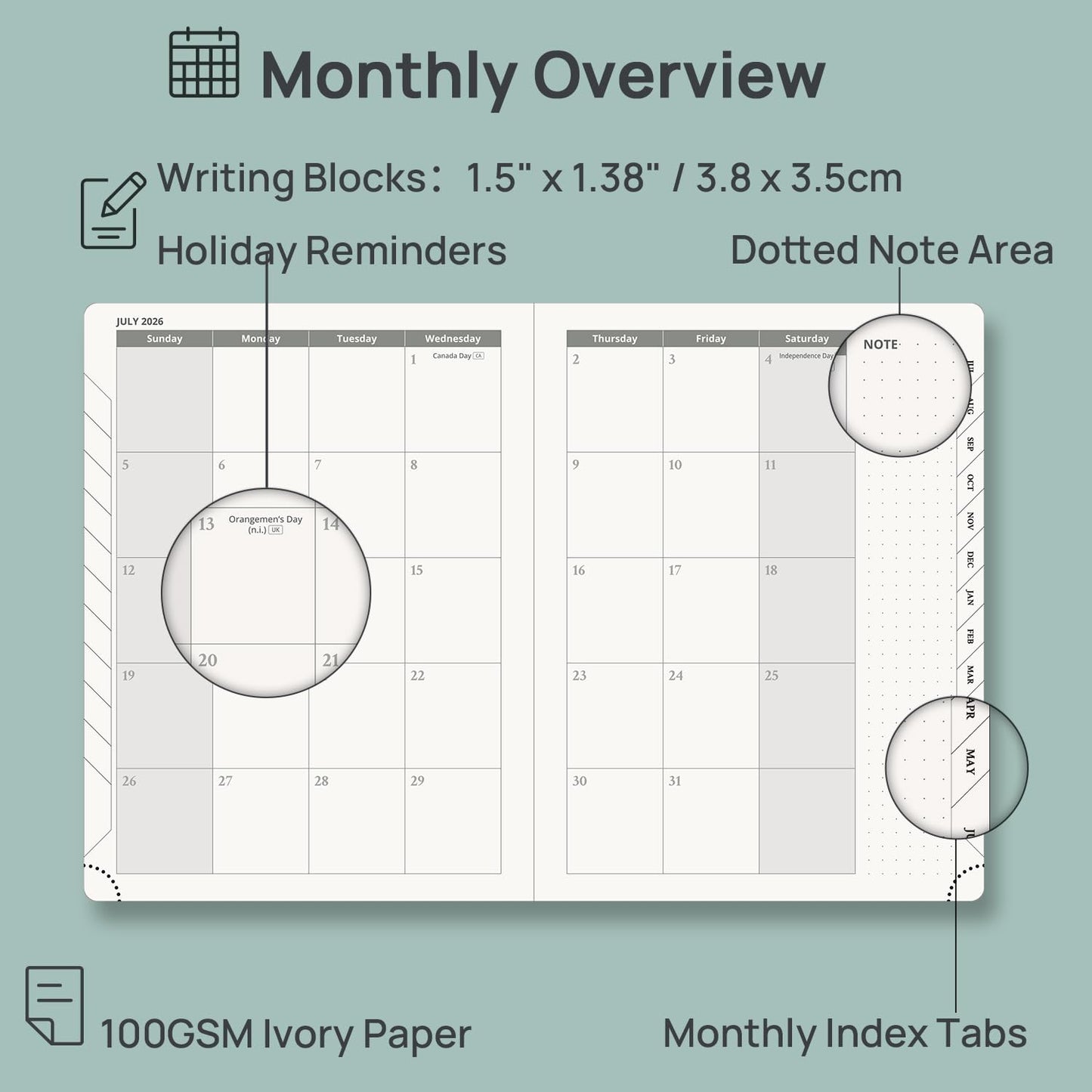 POPRUN Planner 2026-2027, 6.5" x 8.5", Academic Planner 2026-2027 Weekly and Monthly (July 26-June 27) Hourly Appointment Book with Inner Pockets, Leather Soft Cover, 100GSM - Burgundy