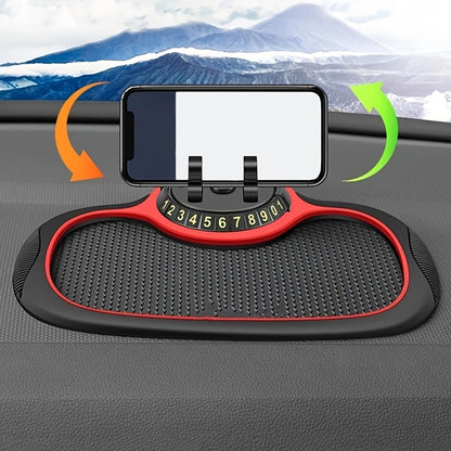 Multifunctional Car Anti-Slip Mat Phone Holder, 360° Rotating,A Must-Have for commuters to Keep Phones, Keys and Gadgets on The Dashboard