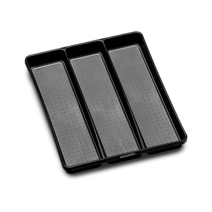 madesmart Classic Large Utensil Tray, Soft Grip, Non-Slip Kitchen Drawer Organizer, 3 Compartments, Multi-Purpose Home Organization, BPA Free, White