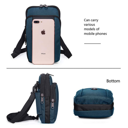 Senient Wolf Waterproof Nylon Multifunctional Phone Bag Small One Shoulder Crossbody Bag Waist Bag Wallet Travel Passport Bag