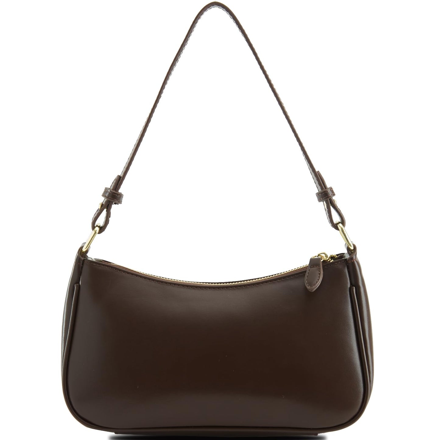 Pugtay Small Shoulder Bag for women Clutch Purse Handbag with 2 Removable Straps and Zipper Closure Crossbody Bags (coffee)