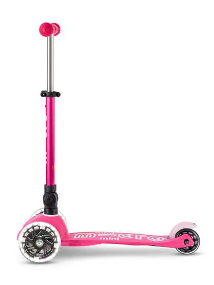Micro Kickboard | Mini Foldable LED Kids Scooter for Ages 2-5 | Children up to 110 lbs | 3 Wheel Lean-to-Steer | Adjustable T Bar | Smooth Ride, Motion-Activated PU LED Wheels | Swiss Design