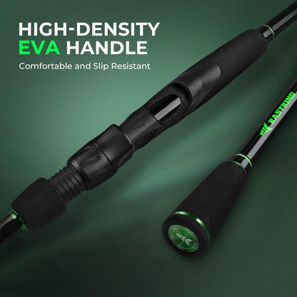 KastKing Zephyr Dual Tip Fishing Rod, Lightweight KastFlex IM6 Graphite Spinning & Casting Rod with Zirconium Oxide Ring Guides, Hook Keeper, EVA Grip, PTS Power Transition System