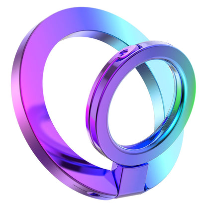 GVIEWIN Magnetic Phone Ring Holder, Compatible with MagSafe Phone Grip with Adjustable Stand, Magnet Phone Ring Kickstand for iPhone 17/16/15/14/13/12 Pro Max Plus Air/Other Phones (Glitter/Silver)