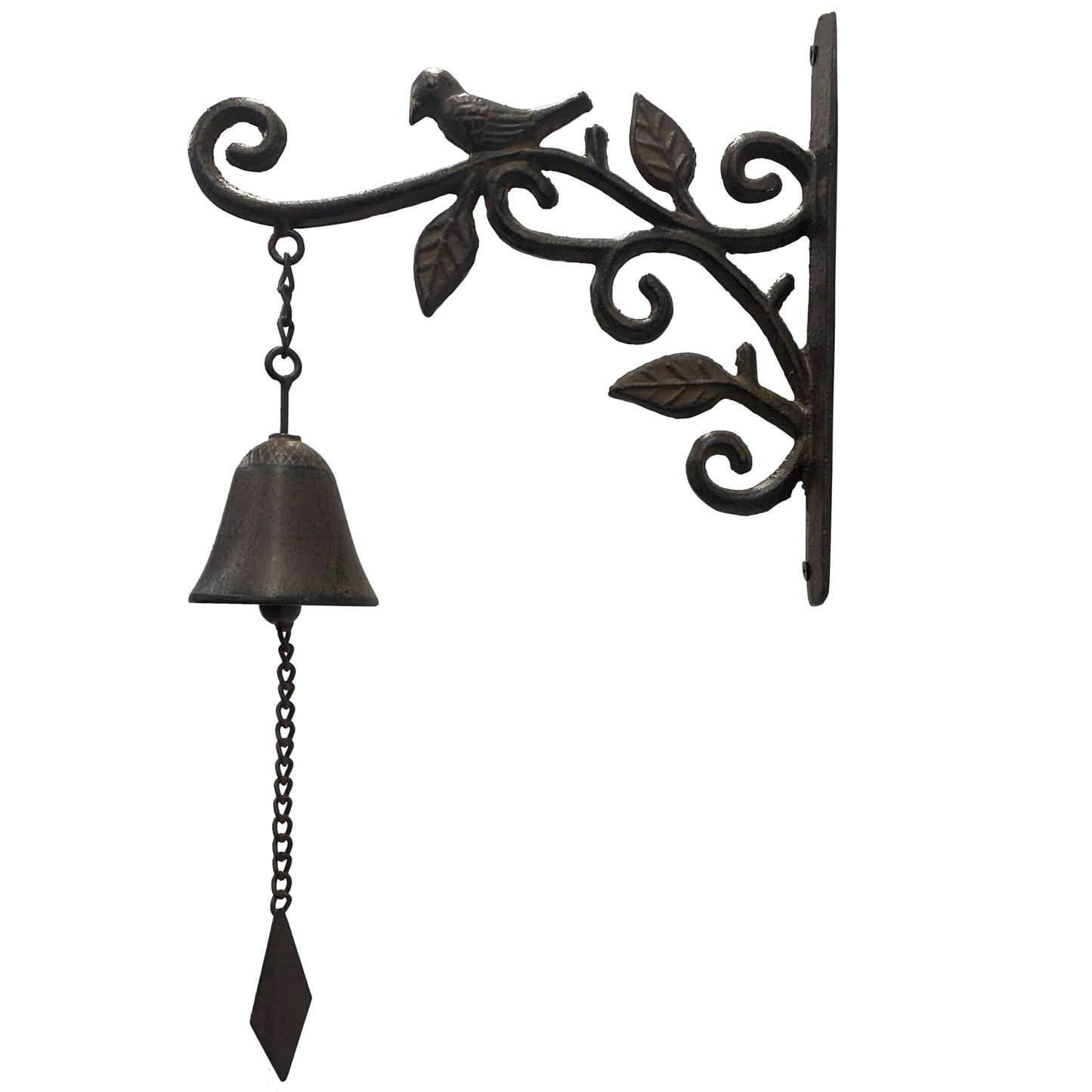 ChengPin Outdoor Iron Dinner Bell, Wall Mounted Hanging Bell, Clear Melodious Sound, Decor for Door Garden Yard Home (Black Bird)