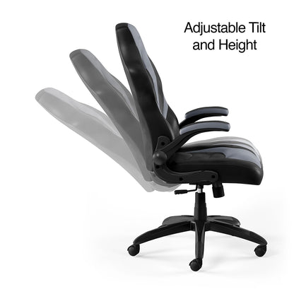 Staples Emerge Vortex Bonded Leather Ergonomic Gaming Chair with Lumbar Support, High Back and Adjustable Tilt Lock