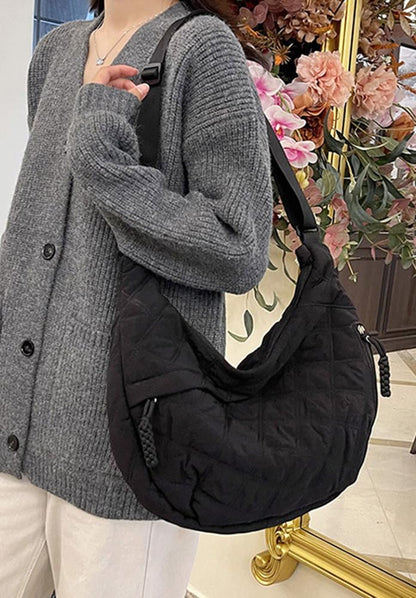 Nylon Crescent Crossbody Bag for Women Shoulder Tote Handbag Casual Sling Bag Dumpling Purse Bag for Outdoor Travel