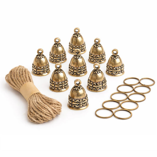 10pcs Solid Brass Bells Handmade Small Bells for Crafts, Wind Chimes for Home, Door Bells or Decoration Bells for Wedding Decorations, Christmas Decorations
