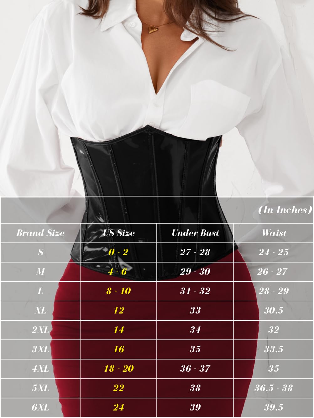 Kaei&Shi Faux Leather Waist Corsets Belt,Underbust Latex Corset Tops For Women Costumes Black Medium