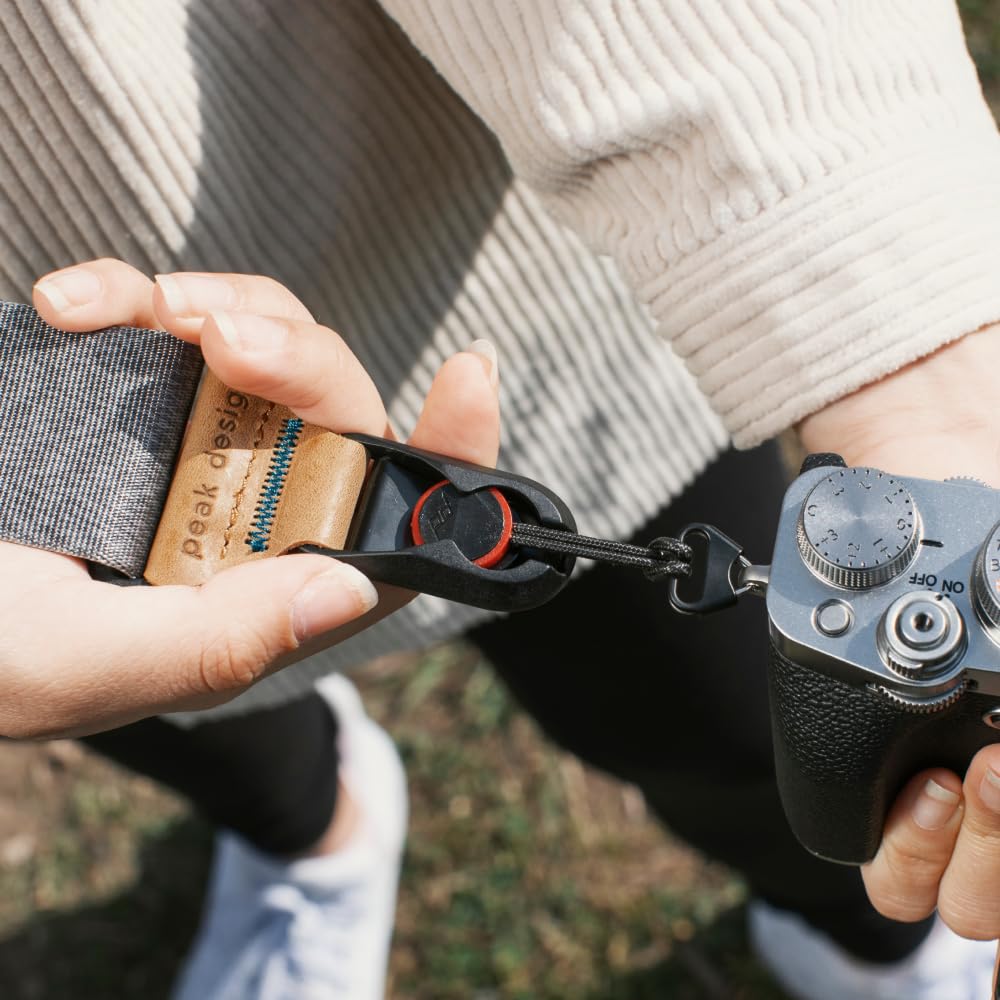 Peak Design Slide Lite Camera Strap, Coyote, Configurable as a Sling, Neck or Shoulder Strap, Quick Release and Connection, Smooth and Grippy Side, Camera Straps for Photographers, 200 lb Capacity