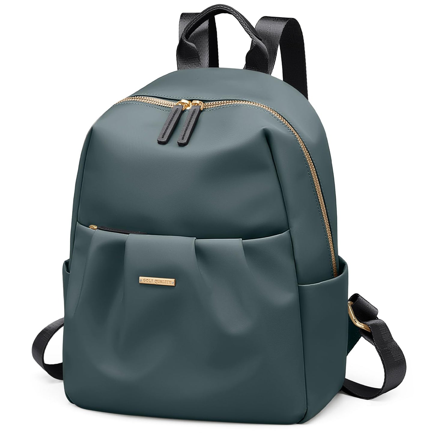 GOLF QUALITY Small Backpack for Women, Cute Backpack Casual Work Daypack Purse for College Travel, fit 9.7 Inch, Dark Green