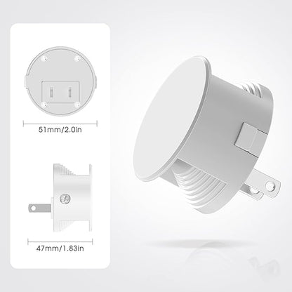 Night Lights Plug into Wall [2 Pack], White Night Light Dusk to Dawn Sensor Nightlight, Brightness Adjustable 3000K Soft White, Dimmable Plug in Night Light for Bedroom, Hallway, Stairs, Kitchen