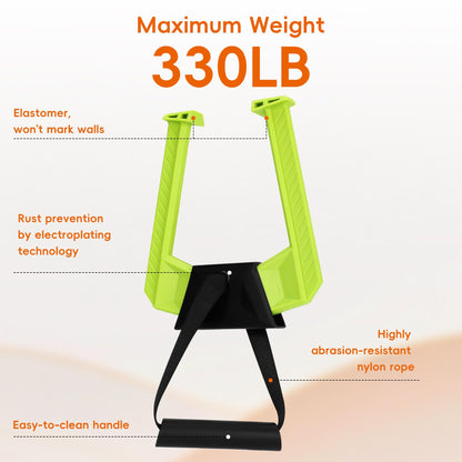 Portable Pull Up Bar for Doorway,Travel Pull Up Bar,Adjustable Home Gym Equipment,Dual Handle Design for Pull-Ups,Maximum Load Capacity of 330lb, No Screws Installation,Green