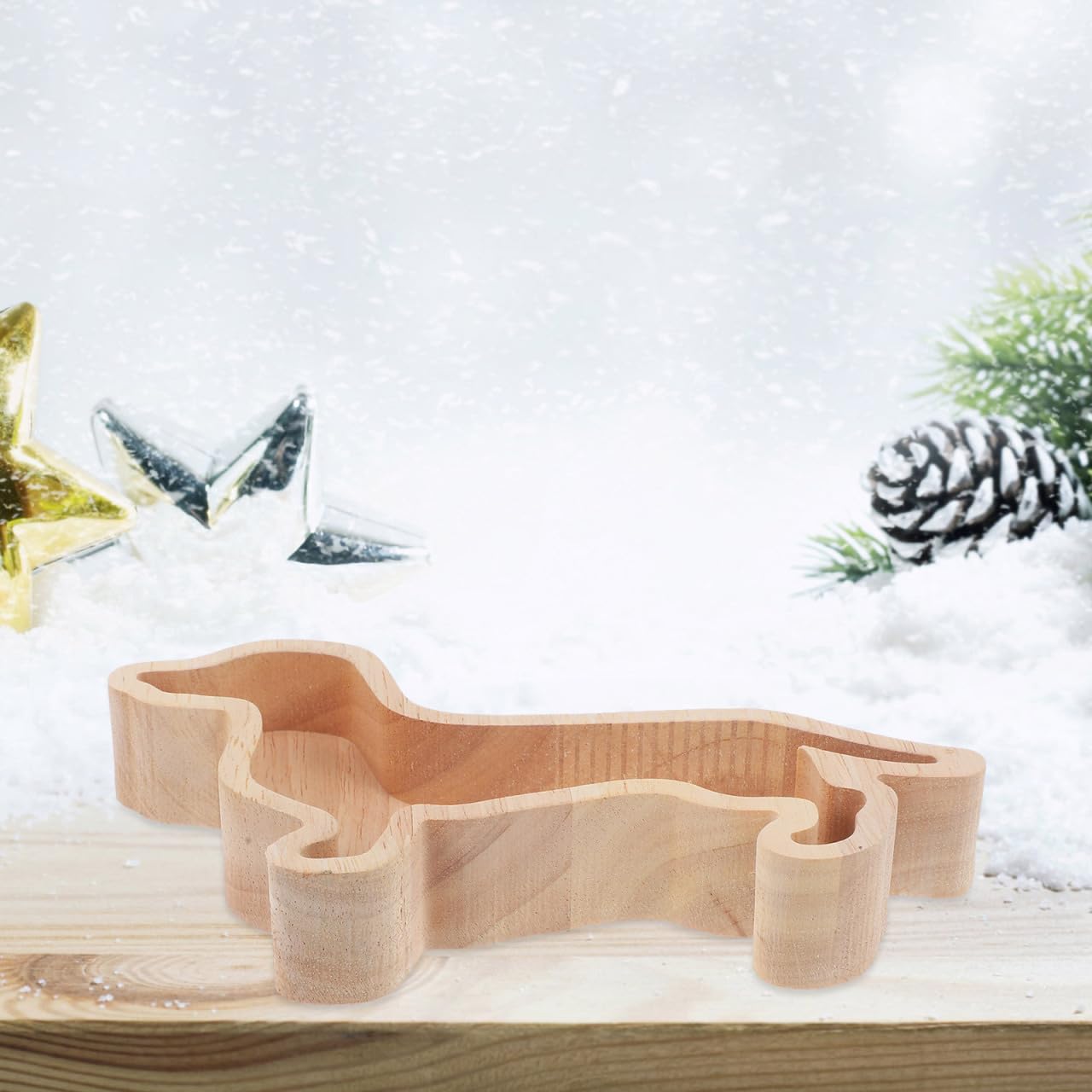 GARVALON Christmas Dachshund Dog Shaped Snack Serving Tray Creative Dessert Plate for Fruits Treats Unique Dish for Holiday Gatherings Parties for Dachshund