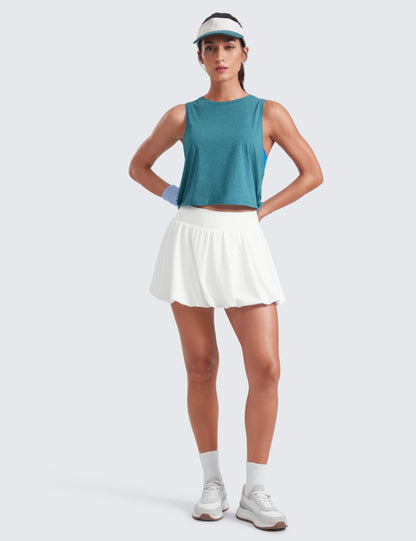 CRZ YOGA Pima Cotton Dropped Armhole Tank Kingfisher Heather XX-Small