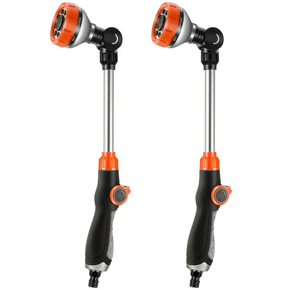 Saillong 2 Pack Garden Hose Wand, Adjustable Watering Wand with Textured Handle, 8 Spray Patterns Hose Sprayer for High Plants, Lawn, Car Washing and Irrigation
