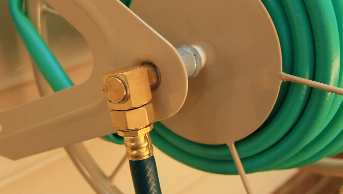 Liberty Garden Products 703-2 Multi-Purpose Steel Garden Wall/Floor Mount Hose Reel, Tan Poly