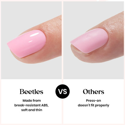 Beetles Press on Nails Kit 720Pcs 24 Colors, Press on Nails Short Almond Glossy Matte Glitter With Nail Glue & Nail Tabs Stickers, Natural Fit Lightweight Fake Nails Kit Art For Women Girls