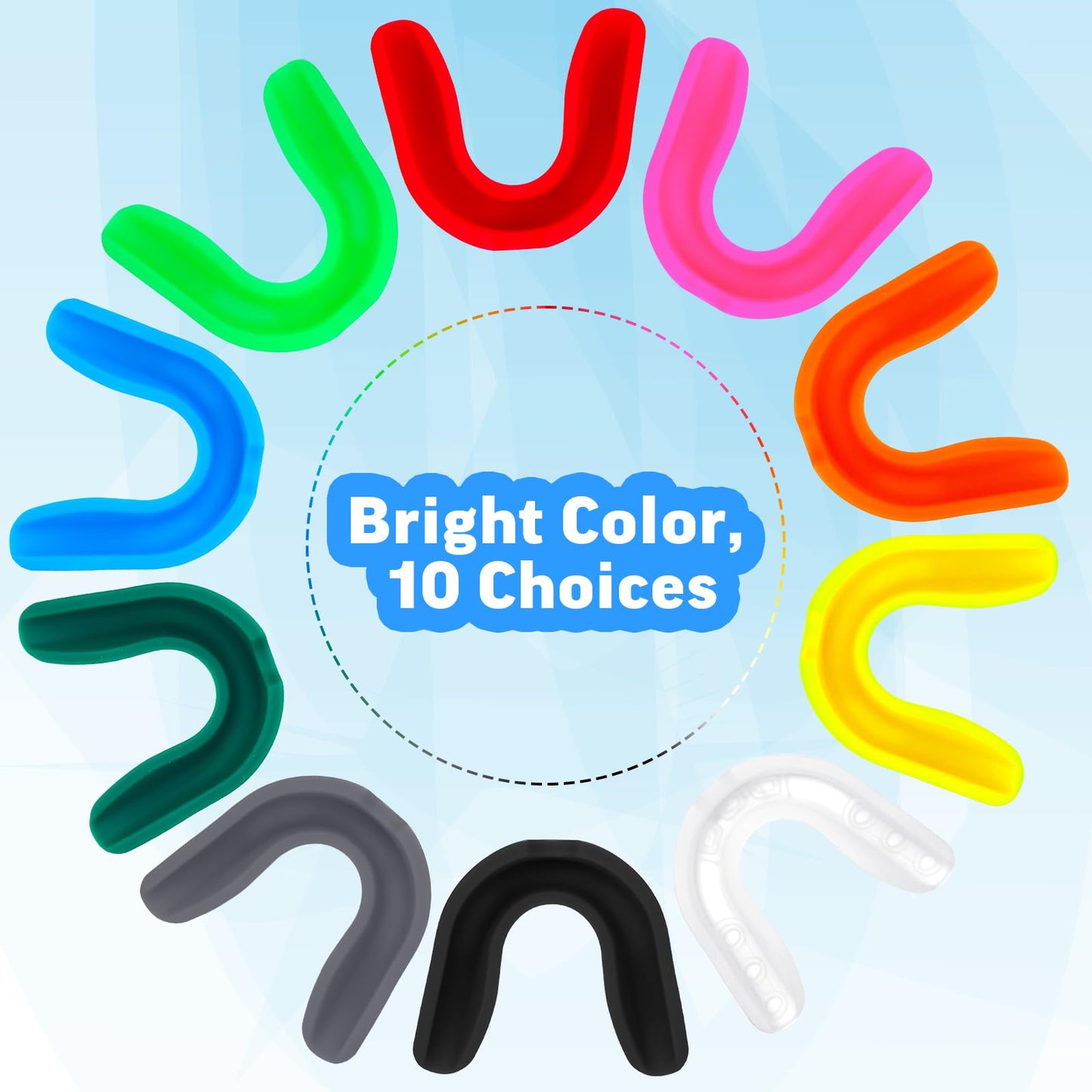 Frienda Sport Mouth Guards Mouthguard 10 Pcs Gum Mouth Guard Teeth Armor Game Guard for Boxing Basketball Football Hockey Karate Basketball Rugby Match