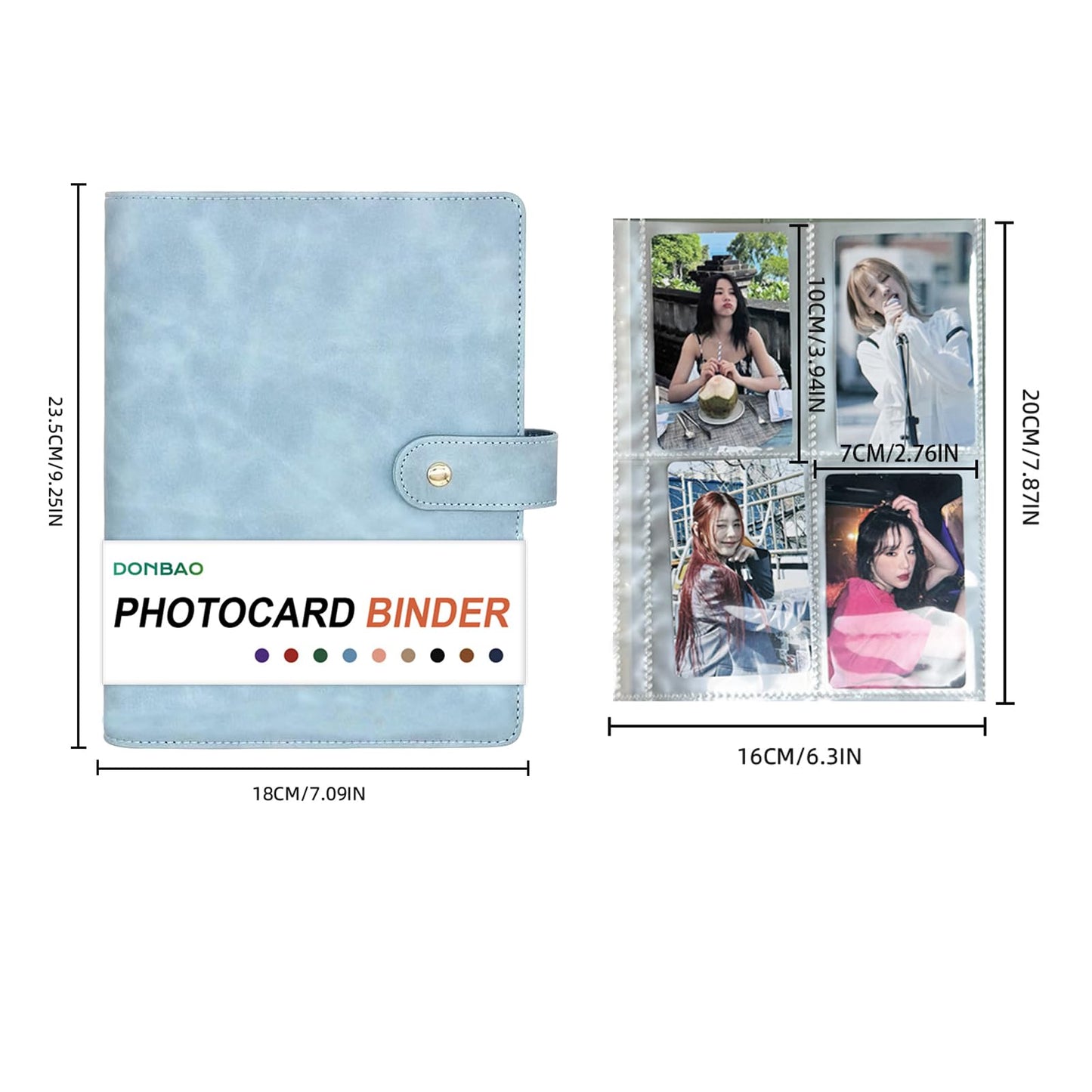 A5 Kpop Photocard Binder, 6 Ring Binder Collector’s Album with 240 Card Slots, PU Leather Cover for Organizing K-Pop, Trading Cards, Game Cards & Memorabilia (Blue)