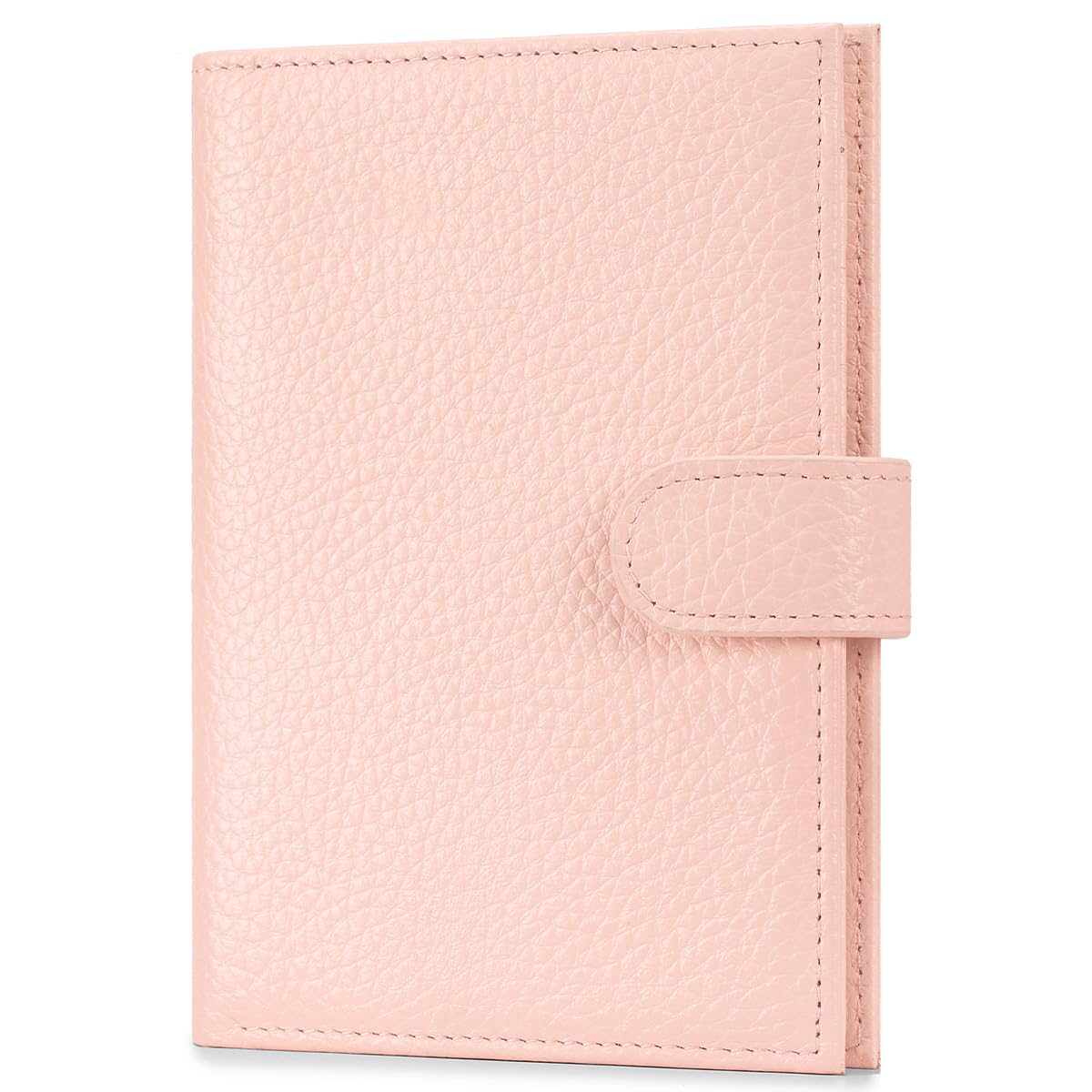 FREYAMIRA Passport Holder for Travel Women RFID Blocking Genuine Leather Passport Wallet with Card Slots, Zipper Coins Pocket, Cash Holder, Pink