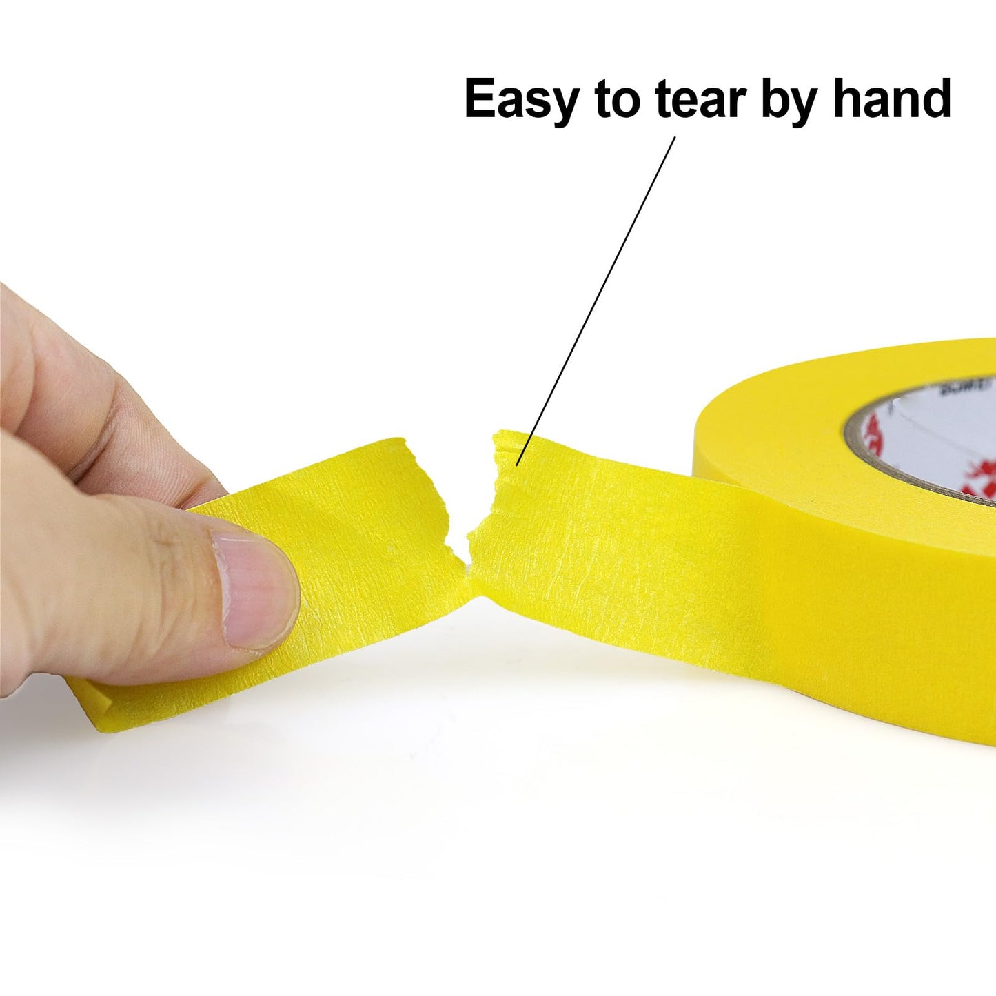 BOMEI PACK Yellow Painters Tape 1 Inch Bulk - Paint Tape 6 Rolls x 1 Inch x 60 Yards - Painter's Tape Yellow Masking Tape for Walls Painting, DIY Crafting, and School Projects, Total 360 Yards