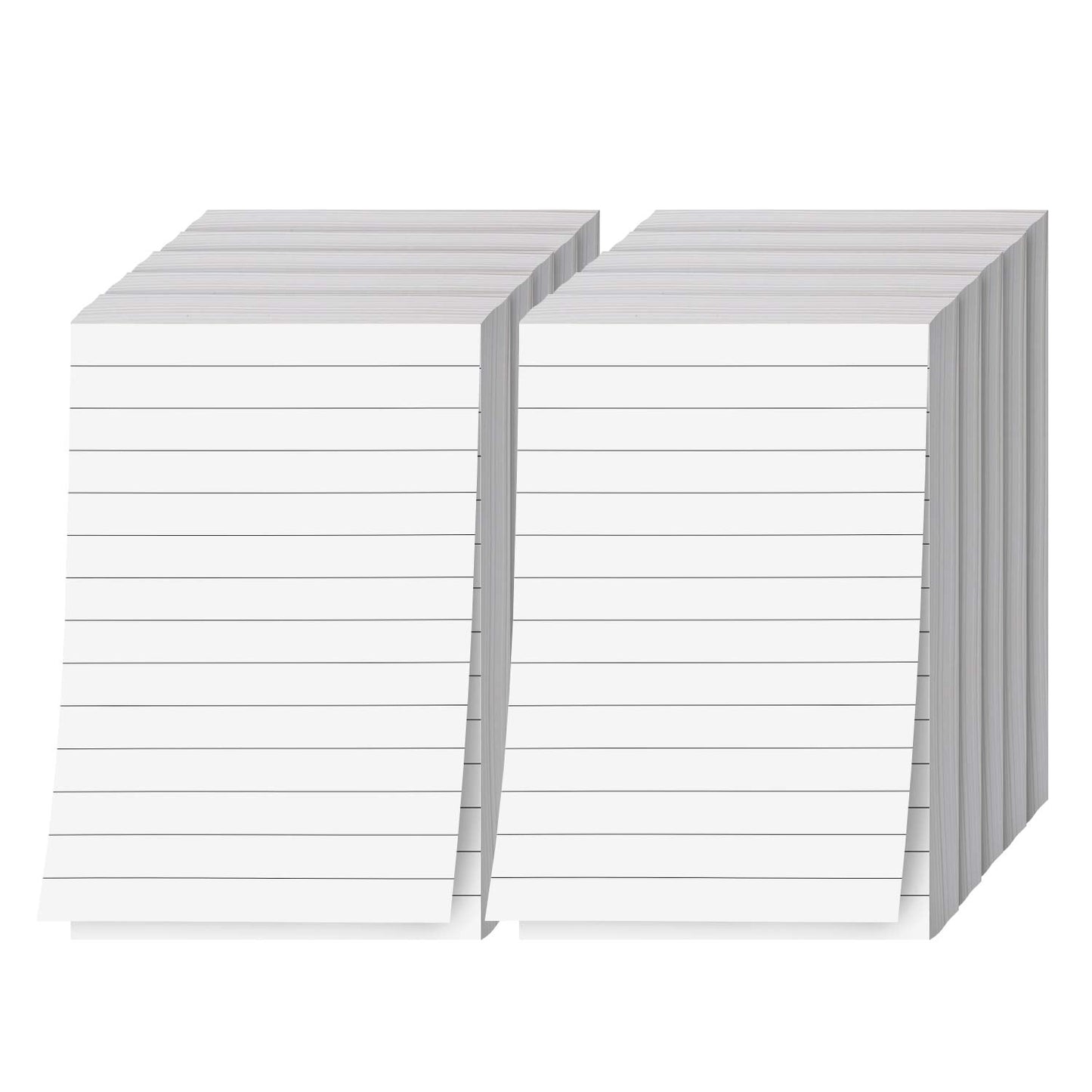 Memo Pads, White, With Black Lines – Lined Paper Notepads, Scratch Pad, Writing Pad for Planning, To-Do Lists, Appointments, Reminders, Home, Office – 50 Sheets Per Pad, 10 Pads per Pack – 4" x 6"