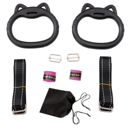 JIANWEI Gymnastics Rings Set for Kids, Professional Children Trapeze Bar Pull Up Rings with Straps Kids Playground Home Exercise Gym Rings with Drawstring Bag for Children Exercise(Pink)