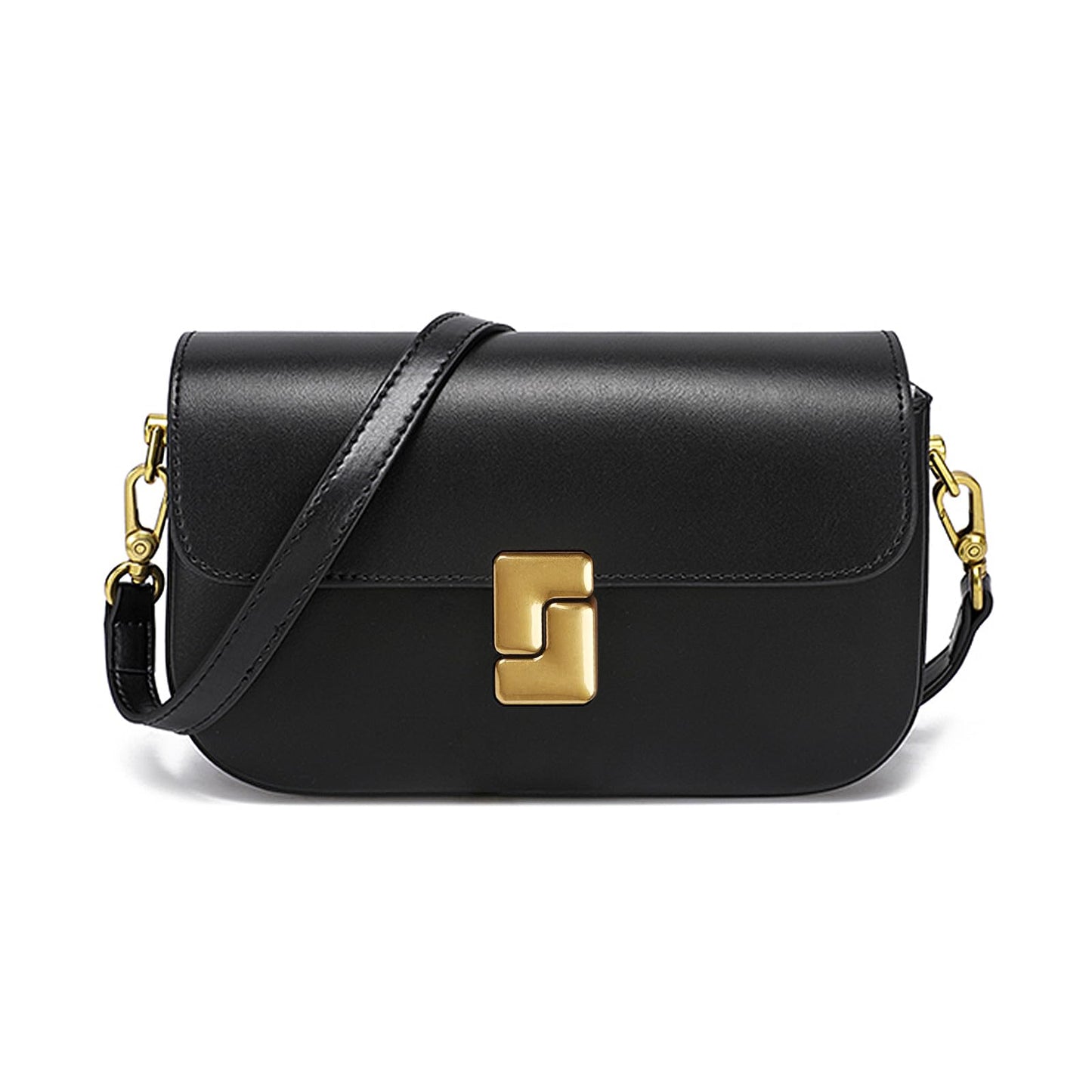 imeetu Soft Leather Crossbody Bag for Women, Top Handle Shoulder Bag Removable Shoulder Straps（Black