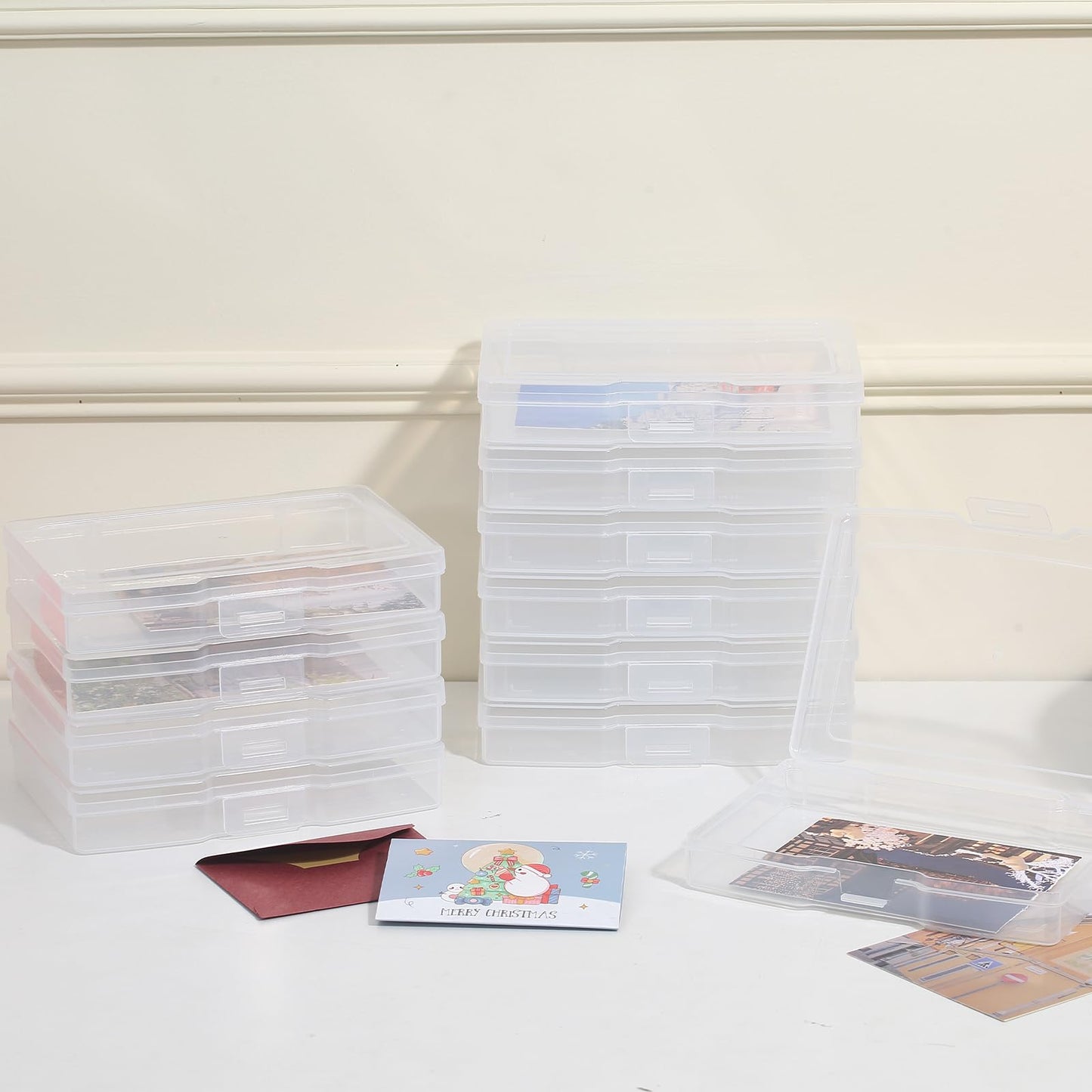 novelinks Transparent 4" x 6" Photo Storage Boxes - Photo Organizer Cases Photo Keeper Picture Storage Containers Box for Photos - 10 PACK (Clear)