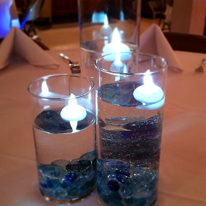 Novelty Place 12Pcs Waterproof Flameless Floating Tealights, LED Floating Candles Cool White Flickering Tea Lights - Battery Operated Candles Decoration for Wedding, Christmas, Party, Pool, Pond