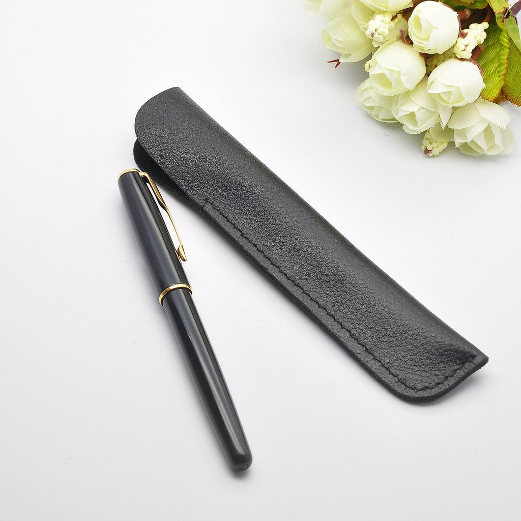 LACHIEVA LUX Single Pen Leather Case, Pouches for Writing Instruments (Black)