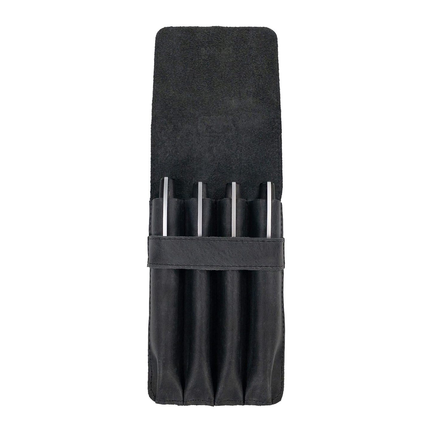 Leather Worx, Pen Holder, Pencil Case, Minimalist Style Holder, Classic Storage, Full Grain Leather, Handmade, Charcoal Black