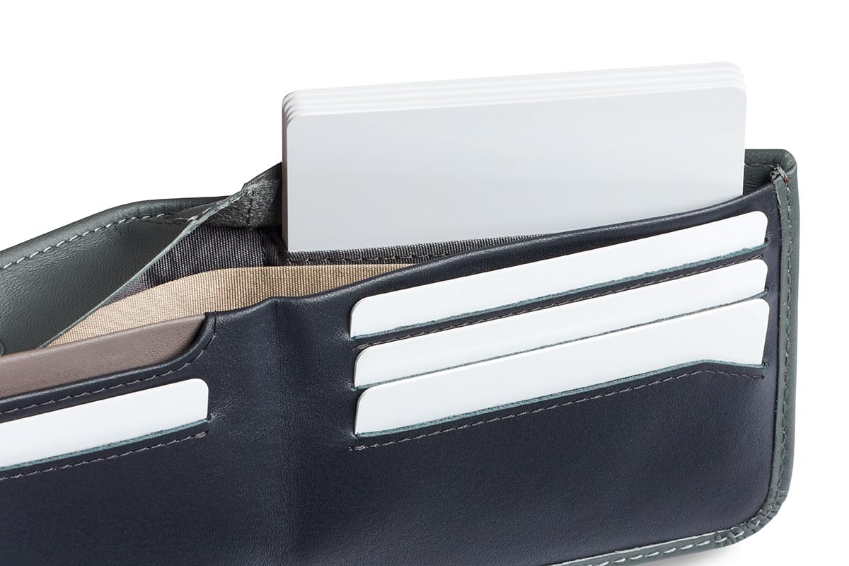 Bellroy Hide & Seek, slim leather wallet, RFID editions available (Max. 12 cards and cash) - Everglade