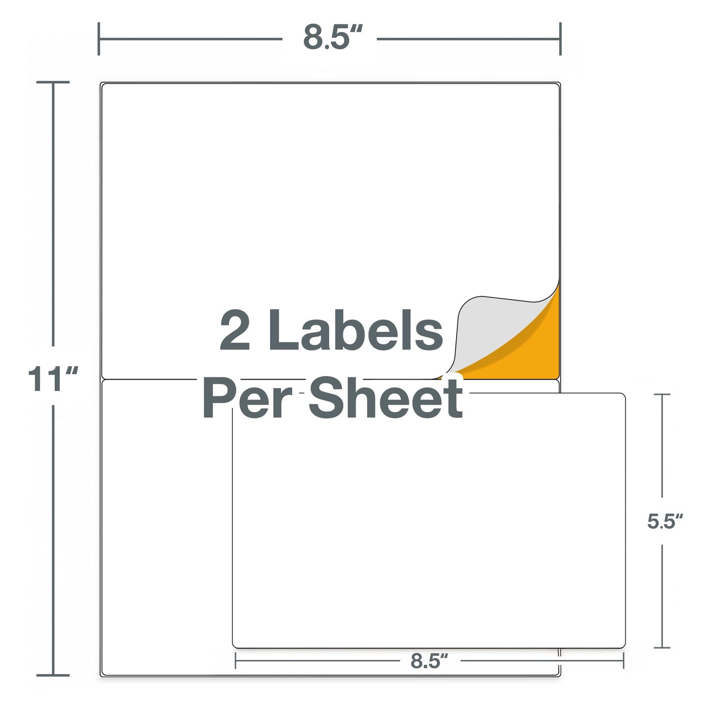HERMA Easy Peel Printable Half Sheet Shipping Labels 5.5" x 8.5", 200 Labels, Customizable White Sticker Paper for Laser & Inkjet Printer, Address Label for Mailing, Storage & Organization