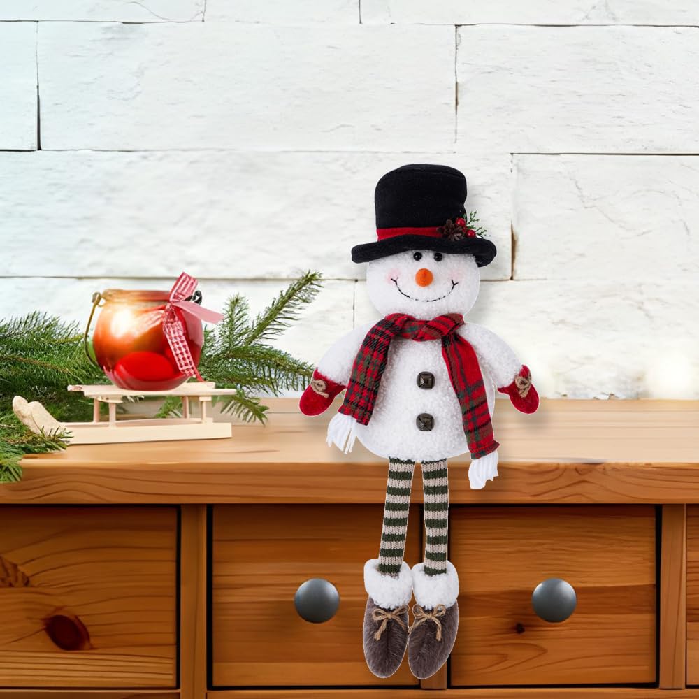 Heyaner Christmas Gnomes Decorations for Home Snowman Figurine Plush Handmade Christmas Table Sitting Decor Winter Ornaments for Holiday Party Gifts