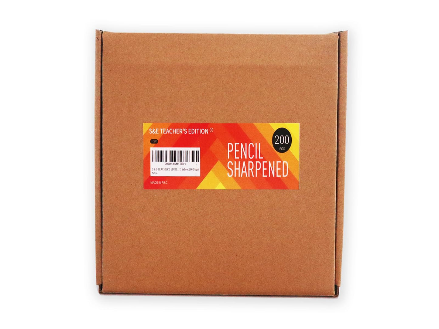 S & E TEACHER'S EDITION Woodcased #2 Pencils, Pre-sharpened, 2 HB Lead Bulk Box Pencil, No. 2, Yellow Pencils with Erasers, Back to school, 200 Count