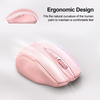 TECKNET Wireless Mouse Rechargeable, 2.4G USB-A Silent Mouse, Quiet Click, 6 Adjustable 4800 DPI, Cordless Computer Mice, Ergonomic Mice for Laptop, 6 Buttons for Chromebook, Ergo Grip - Black