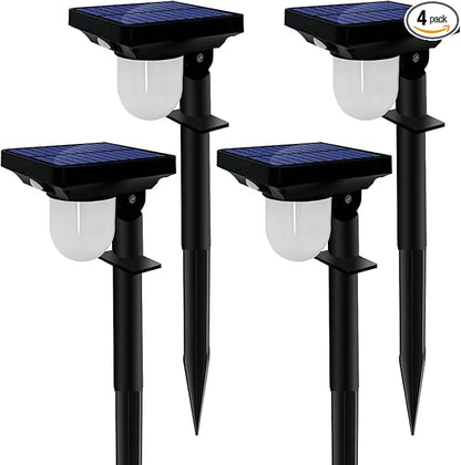 Solar Landscape Spotlight, 4 Pack IP65 Waterproof Outdoor Garden Solar Powered Pathway Light Motion Sensor Path Lighting for Yard, Patio, Pathway