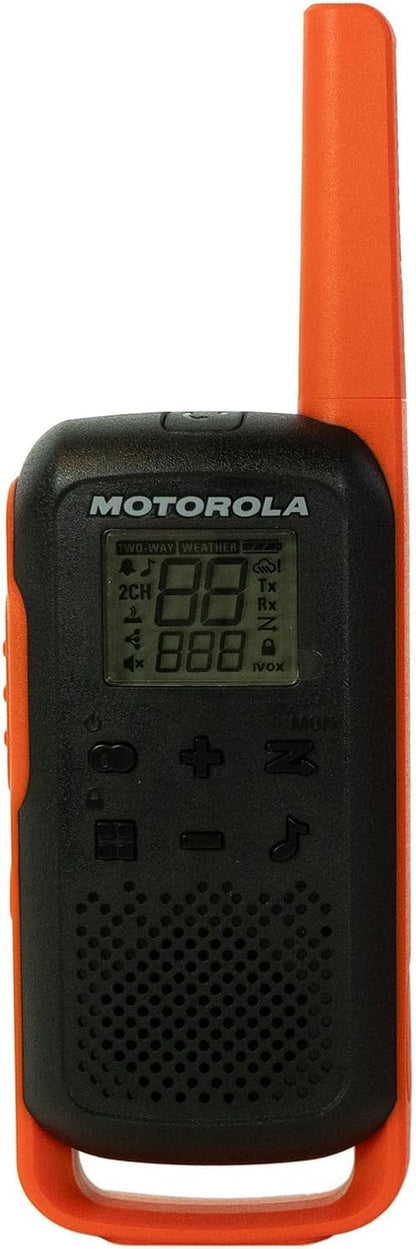 Motorola Solutions, Portable FRS, T210, Talkabout, Two-Way Radios, Rechargeable, 22 Channel, 20 Mile, Black W/Red, 2 Pack