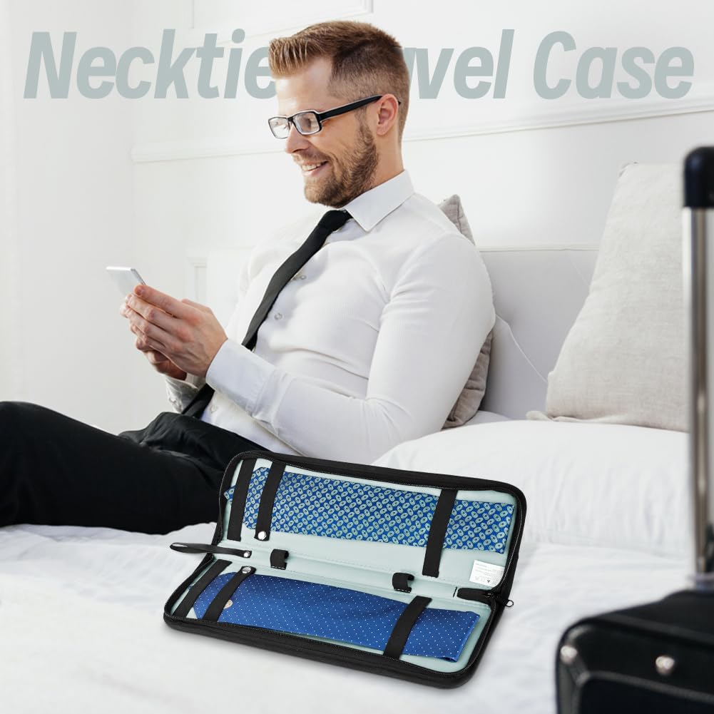 Tie Box Travel Case Men's Necktie Gift Box Rectangle Shape Anti-Wrinkle Storage Business Gift Bow Tie Packaging