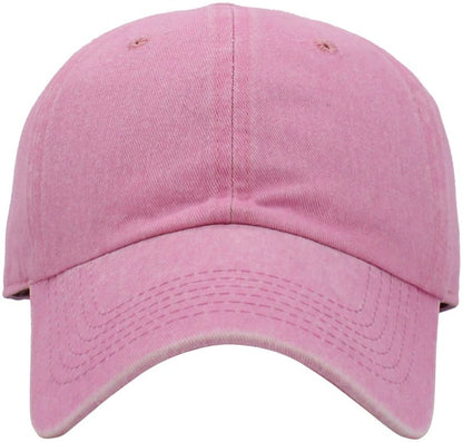 KB-PG-Low Washed Pink Original Classic Low Profile Cotton Hat Men Women Baseball Cap Dad Hat Adjustable Unconstructed Plain Cap