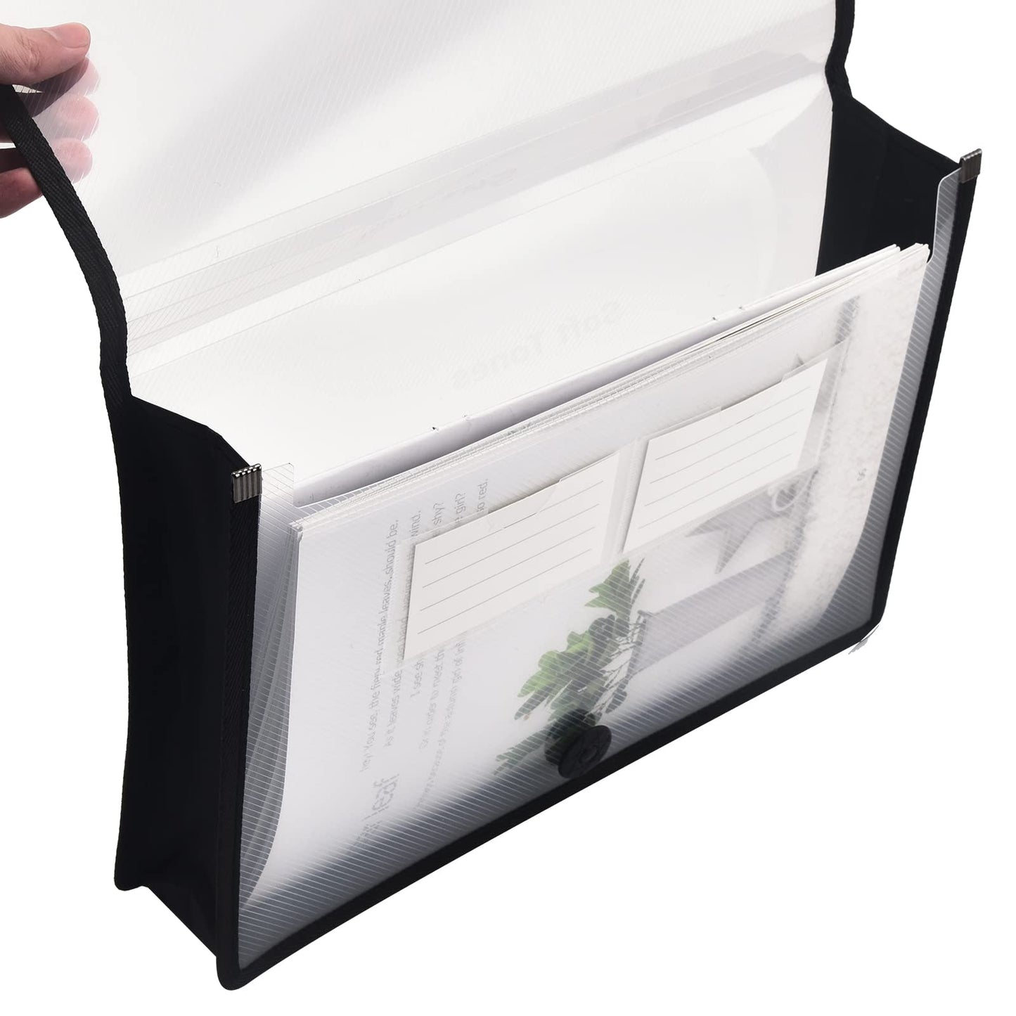 Expanding File Folder Document Organizer with Elastic Cord & Button Closure, Letter Size, 2.8" Expansion, Letter A4 Expandable File Folder for Home School Office Organization, 5 Pack