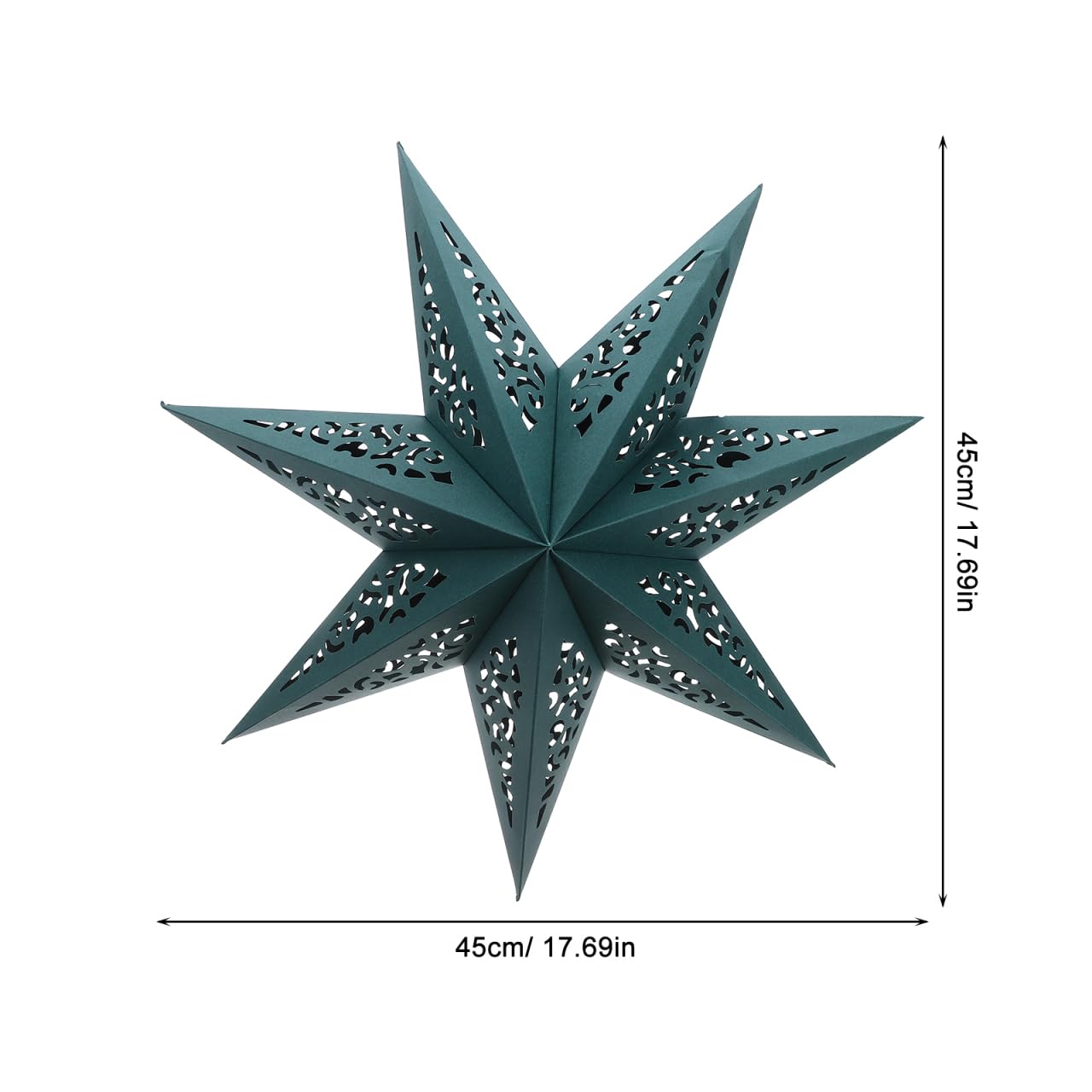 KALLORY 3 Pcs Christmas Star Paper Lantern Lampshade 7-Pointed Hollow Out Star Hanging Decoration for Christmas New Year Party Wedding Birthady Decor