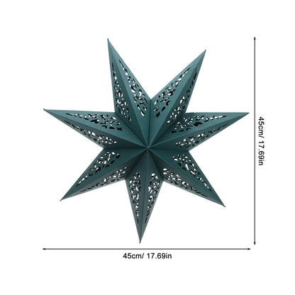 KALLORY 3 Pcs Christmas Star Paper Lantern Lampshade 7-Pointed Hollow Out Star Hanging Decoration for Christmas New Year Party Wedding Birthady Decor